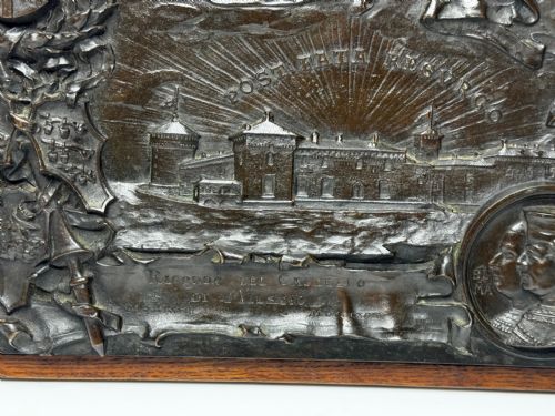 MILAN C1891 BRONZE RELIEF OF CASTELLO SFORZESCO WITH SFORZAVISCONTI ARMS - ADDITIONAL PHOTO 8