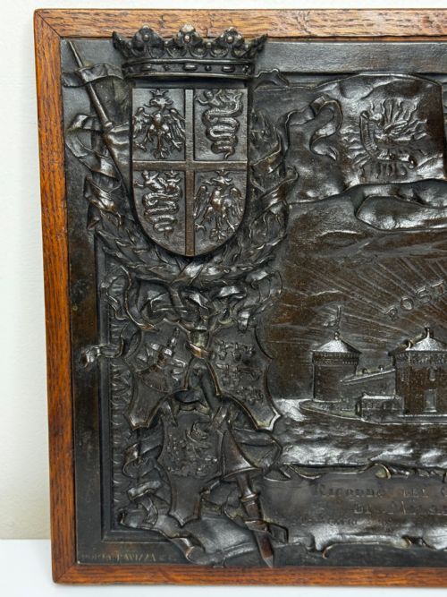 MILAN C1891 BRONZE RELIEF OF CASTELLO SFORZESCO WITH SFORZAVISCONTI ARMS - ADDITIONAL PHOTO 10