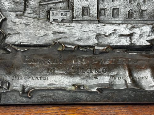 MILAN C1891 BRONZE RELIEF OF CASTELLO SFORZESCO WITH SFORZAVISCONTI ARMS - ADDITIONAL PHOTO 17