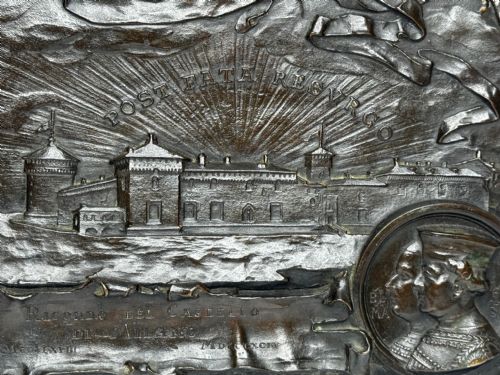 MILAN C1891 BRONZE RELIEF OF CASTELLO SFORZESCO WITH SFORZAVISCONTI ARMS - ADDITIONAL PHOTO 18