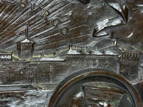 MILAN C1891 BRONZE RELIEF OF CASTELLO SFORZESCO WITH SFORZAVISCONTI ARMS - ADDITIONAL PHOTO 22