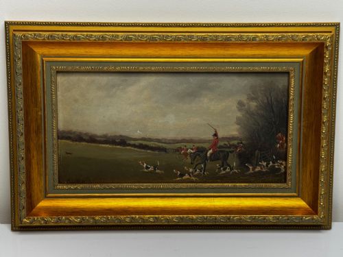 19TH CENTURY PAINTING VIEW HALLOO THE BERKELEY HUNT C1880 - ADDITIONAL PHOTO 1