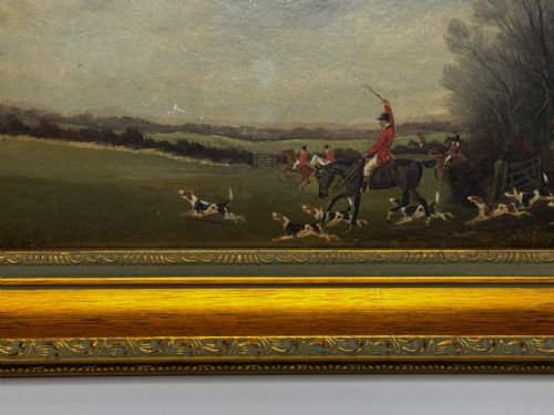 19TH CENTURY PAINTING VIEW HALLOO THE BERKELEY HUNT C1880 - ADDITIONAL PHOTO 2