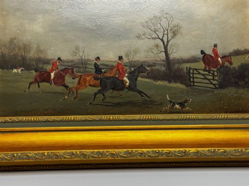 19TH CENTURY SPORTING PAINTING C1880 FULL CRY THE BERKELEY HUNT - ADDITIONAL PHOTO 2