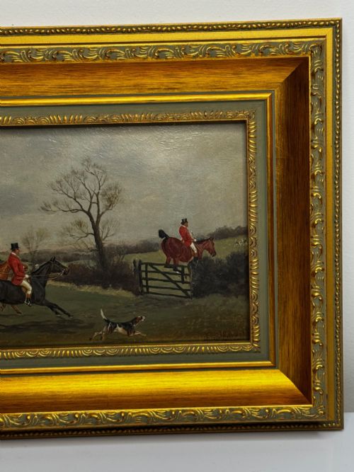 19TH CENTURY SPORTING PAINTING C1880 FULL CRY THE BERKELEY HUNT - ADDITIONAL PHOTO 3