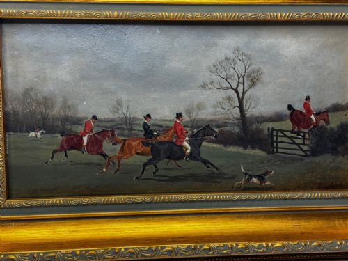19TH CENTURY SPORTING PAINTING C1880 FULL CRY THE BERKELEY HUNT - ADDITIONAL PHOTO 9