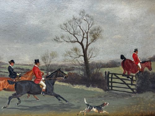 19TH CENTURY SPORTING PAINTING C1880 FULL CRY THE BERKELEY HUNT - ADDITIONAL PHOTO 11
