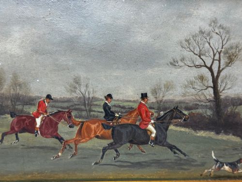 19TH CENTURY SPORTING PAINTING C1880 FULL CRY THE BERKELEY HUNT - ADDITIONAL PHOTO 12