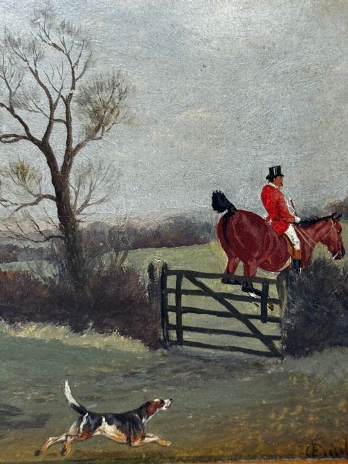 19TH CENTURY SPORTING PAINTING C1880 FULL CRY THE BERKELEY HUNT - ADDITIONAL PHOTO 13
