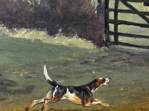 19TH CENTURY SPORTING PAINTING C1880 FULL CRY THE BERKELEY HUNT - ADDITIONAL PHOTO 14