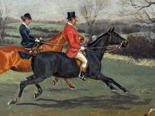 19TH CENTURY SPORTING PAINTING C1880 FULL CRY THE BERKELEY HUNT - ADDITIONAL PHOTO 19