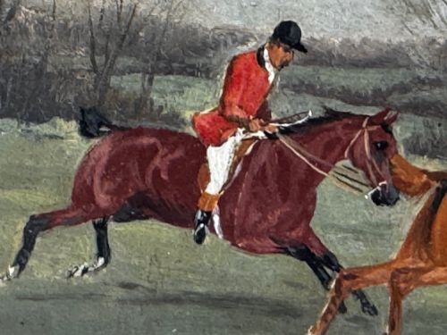 19TH CENTURY SPORTING PAINTING C1880 FULL CRY THE BERKELEY HUNT - ADDITIONAL PHOTO 22