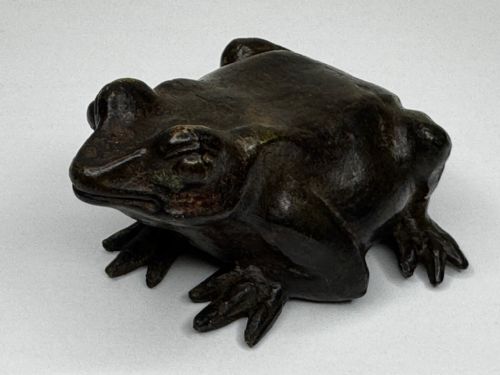 ANTIQUE FRENCH ANIMALIER BRONZE FROG SCULPTURE C1850PARISIAN WORKSHOP - ADDITIONAL PHOTO 1