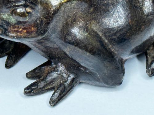 ANTIQUE FRENCH ANIMALIER BRONZE FROG SCULPTURE C1850PARISIAN WORKSHOP - ADDITIONAL PHOTO 6