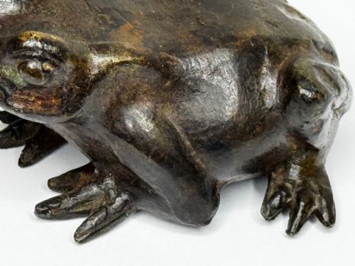 ANTIQUE FRENCH ANIMALIER BRONZE FROG SCULPTURE C1850PARISIAN WORKSHOP - ADDITIONAL PHOTO 7