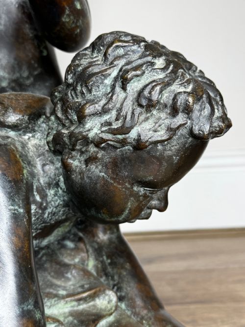 CLASSICAL GRAND TOUR FRENCH BRONZE GROUP CALL OF THE TRITON CONCHSEA PUTTI AFTER CLODION C1820 - ADDITIONAL PHOTO 7