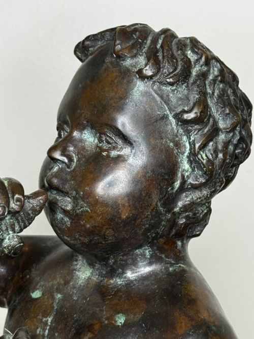 CLASSICAL GRAND TOUR FRENCH BRONZE GROUP CALL OF THE TRITON CONCHSEA PUTTI AFTER CLODION C1820 - ADDITIONAL PHOTO 11