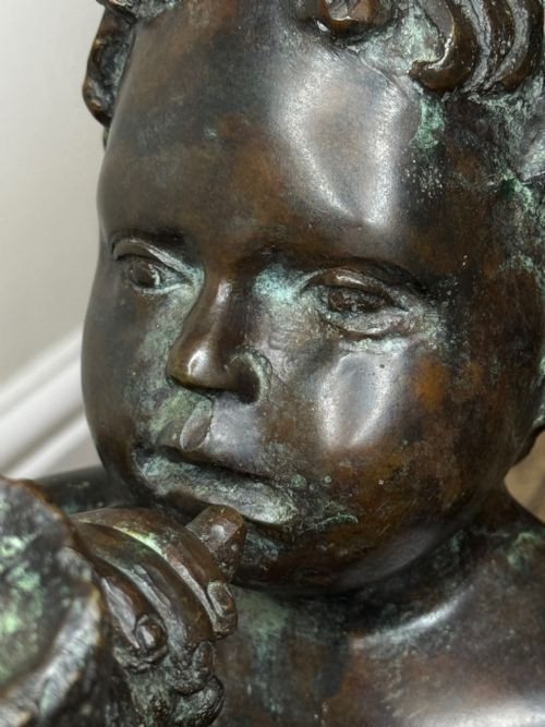 CLASSICAL GRAND TOUR FRENCH BRONZE GROUP CALL OF THE TRITON CONCHSEA PUTTI AFTER CLODION C1820 - ADDITIONAL PHOTO 25