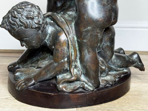 CLASSICAL GRAND TOUR FRENCH BRONZE GROUP CALL OF THE TRITON CONCHSEA PUTTI AFTER CLODION C1820 - ADDITIONAL PHOTO 29