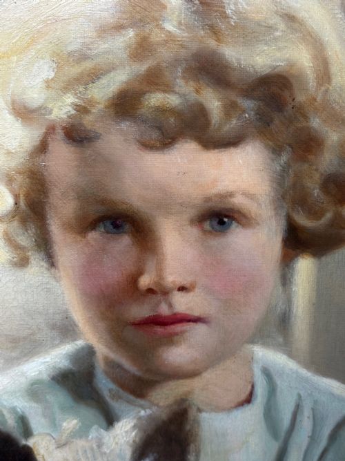OIL PORTRAIT OF MARY WITH CAIRN TERRIERS C1940 - ADDITIONAL PHOTO 21