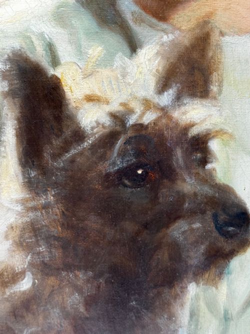 OIL PORTRAIT OF MARY WITH CAIRN TERRIERS C1940 - ADDITIONAL PHOTO 29