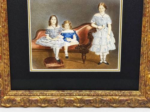 PAINTING LOUISA COOKES THREE DAUGHTERS C1833CIRCLE OF WILLIAM EGLEY 17981870 ENGLISH SCHOOL - ADDITIONAL PHOTO 1