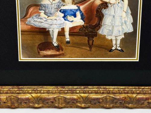 PAINTING LOUISA COOKES THREE DAUGHTERS C1833CIRCLE OF WILLIAM EGLEY 17981870 ENGLISH SCHOOL - ADDITIONAL PHOTO 2
