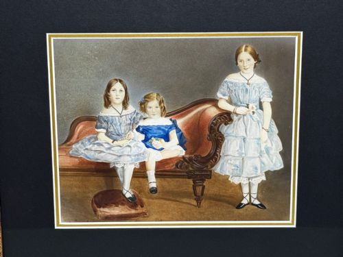 PAINTING LOUISA COOKES THREE DAUGHTERS C1833CIRCLE OF WILLIAM EGLEY 17981870 ENGLISH SCHOOL - ADDITIONAL PHOTO 3