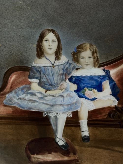 PAINTING LOUISA COOKES THREE DAUGHTERS C1833CIRCLE OF WILLIAM EGLEY 17981870 ENGLISH SCHOOL - ADDITIONAL PHOTO 13
