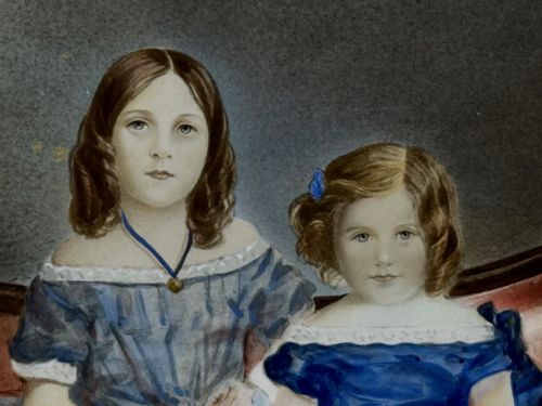 PAINTING LOUISA COOKES THREE DAUGHTERS C1833CIRCLE OF WILLIAM EGLEY 17981870 ENGLISH SCHOOL - ADDITIONAL PHOTO 17