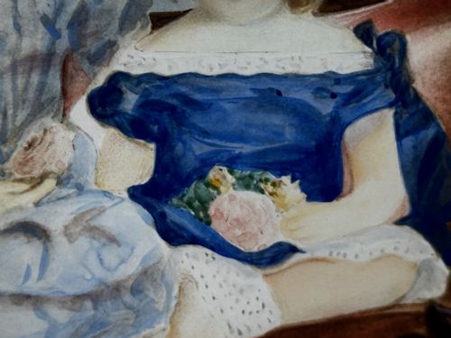 PAINTING LOUISA COOKES THREE DAUGHTERS C1833CIRCLE OF WILLIAM EGLEY 17981870 ENGLISH SCHOOL - ADDITIONAL PHOTO 18