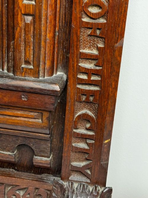 GOTHIC REVIVAL OAK FRUITWOOD PORTRAIT PLAQUE OF COLONEL SIR EDWARD MASSEY - ADDITIONAL PHOTO 28