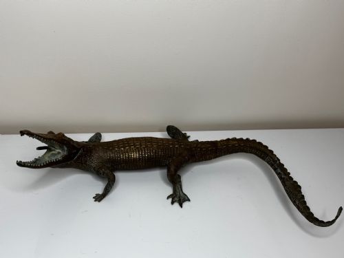 BRONZE CROCODILE FOUNTAIN HEAD GARDEN SPOUT SCULPTURE - ADDITIONAL PHOTO 3