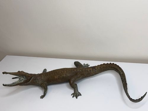 BRONZE CROCODILE FOUNTAIN HEAD GARDEN SPOUT SCULPTURE - ADDITIONAL PHOTO 6