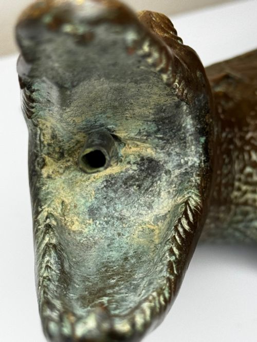 BRONZE CROCODILE FOUNTAIN HEAD GARDEN SPOUT SCULPTURE - ADDITIONAL PHOTO 10