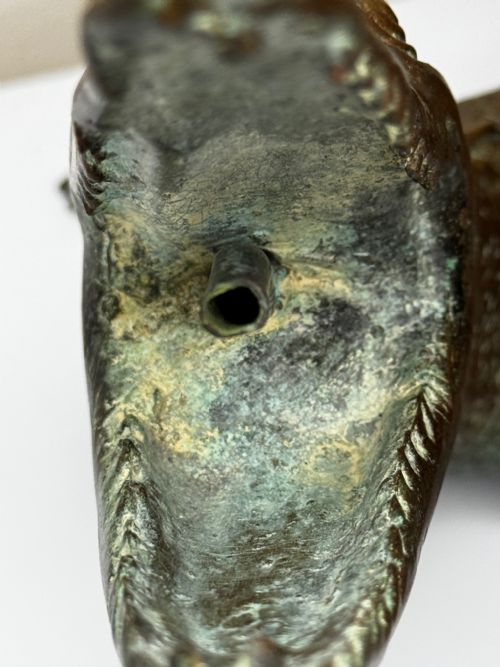 BRONZE CROCODILE FOUNTAIN HEAD GARDEN SPOUT SCULPTURE - ADDITIONAL PHOTO 11