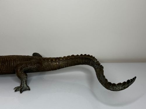 BRONZE CROCODILE FOUNTAIN HEAD GARDEN SPOUT SCULPTURE - ADDITIONAL PHOTO 14