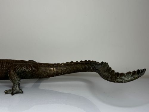 BRONZE CROCODILE FOUNTAIN HEAD GARDEN SPOUT SCULPTURE - ADDITIONAL PHOTO 15