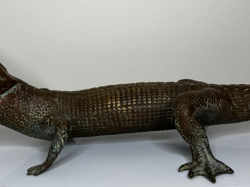 BRONZE CROCODILE FOUNTAIN HEAD GARDEN SPOUT SCULPTURE - ADDITIONAL PHOTO 17