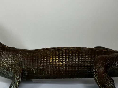 BRONZE CROCODILE FOUNTAIN HEAD GARDEN SPOUT SCULPTURE - ADDITIONAL PHOTO 18