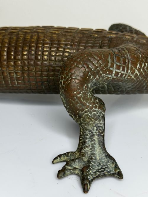 BRONZE CROCODILE FOUNTAIN HEAD GARDEN SPOUT SCULPTURE - ADDITIONAL PHOTO 26