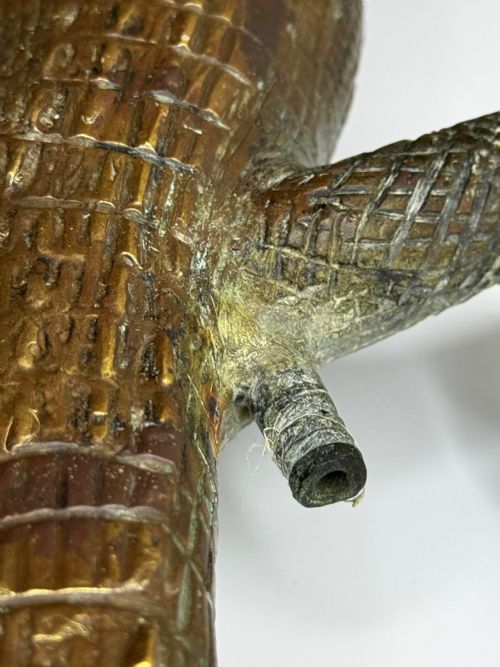 BRONZE CROCODILE FOUNTAIN HEAD GARDEN SPOUT SCULPTURE - ADDITIONAL PHOTO 29