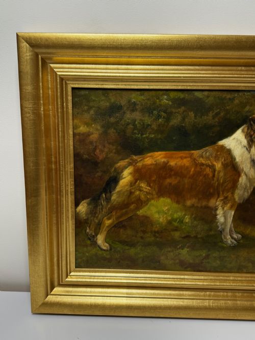VICTORIAN OIL PORTRAIT OF A ROUGH COLLIE BY JOHN TRIVETT NETTLESHIP - ADDITIONAL PHOTO 6