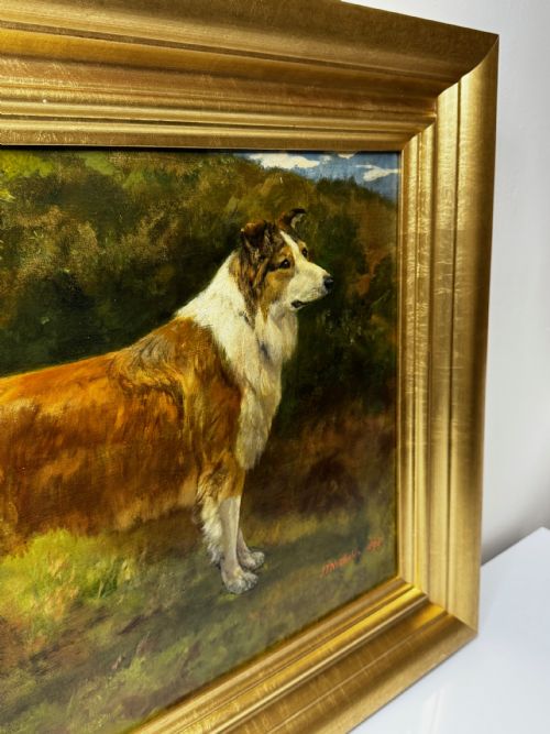 VICTORIAN OIL PORTRAIT OF A ROUGH COLLIE BY JOHN TRIVETT NETTLESHIP - ADDITIONAL PHOTO 9