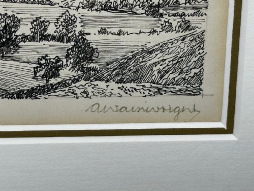 LOW FELL FROM LANTHWAITE HILL ORIGINAL PENANDINK LANDSCAPE DRAWING - ADDITIONAL PHOTO 2