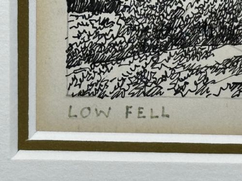 LOW FELL FROM LANTHWAITE HILL ORIGINAL PENANDINK LANDSCAPE DRAWING - ADDITIONAL PHOTO 4