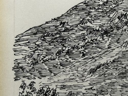 LOW FELL FROM LANTHWAITE HILL ORIGINAL PENANDINK LANDSCAPE DRAWING - ADDITIONAL PHOTO 8