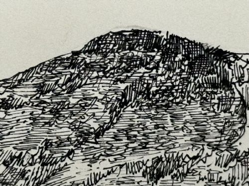 LOW FELL FROM LANTHWAITE HILL ORIGINAL PENANDINK LANDSCAPE DRAWING - ADDITIONAL PHOTO 10