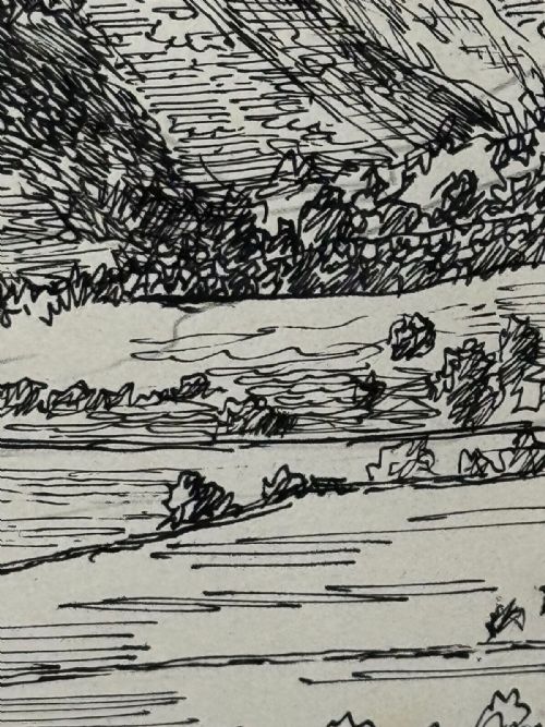 LOW FELL FROM LANTHWAITE HILL ORIGINAL PENANDINK LANDSCAPE DRAWING - ADDITIONAL PHOTO 15