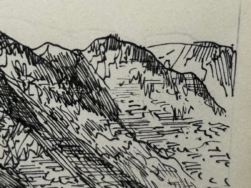 LOW FELL FROM LANTHWAITE HILL ORIGINAL PENANDINK LANDSCAPE DRAWING - ADDITIONAL PHOTO 16